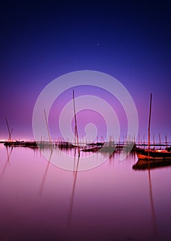 Lake in the night sky