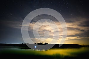 Lake and night sky