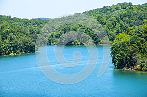 Lake Norris formed by the Norris Dam on the River Clinch in the Tennessee Valley USA