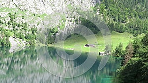 Lake Obersee, Berchtesgaden, Bavaria, germany. Nature landscape, reserve national park. Spectacular view Alps mountain