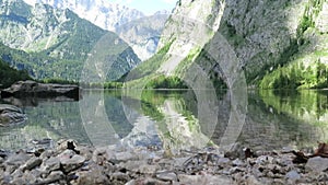 Lake Obersee, Berchtesgaden, Bavaria, germany. Nature landscape, reserve national park. Spectacular view Alps mountain