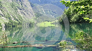 Lake Obersee, Berchtesgaden, Bavaria, germany. Nature landscape, reserve national park. Spectacular view Alps mountain