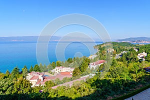 Lake Ohrid, with nearby resorts