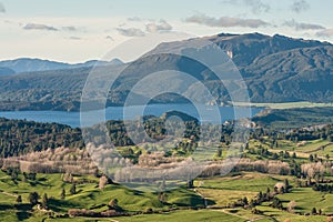 Lake Okaro with mount Tarawera