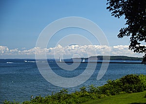 Lake Ontario Lighthouse and Sailboats