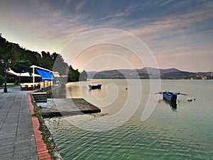 Lake orestiada in Kastoria, Greece.
