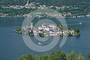 Lake Orta, San Giulio island, Italy. Northern Italian Lakes