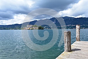 Lake Orta, San Giulio island, Italy. Northern Italian Lakes