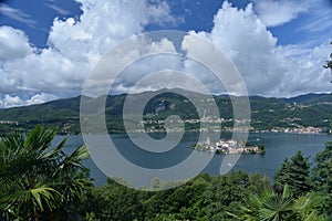 Lake Orta, San Giulio island, Italy. Northern Italian Lakes