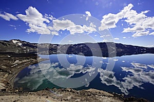 The lake Oskjuvatn in the highlands of Iceland.