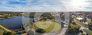 Lake and oval in Beaufort, Victoria, Australia