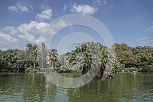 Lake in the Park de la Ciutadella in Barcelona, Spain.