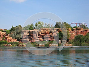 Lake in park Port Aventura Spain