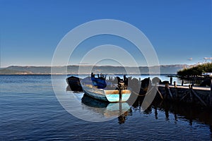 Lake in peace and quiet. City of Ohrid.