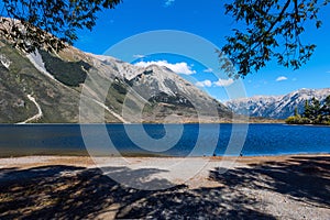 Lake Pearson / Moana Rua Wildlife Refuge located in Craigieburn Forest Park in Canterbury region, South Island of New Zealand