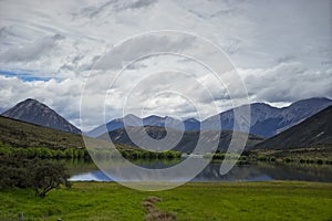 Lake Pearson Road to Arthur`s Pass, New Zealand