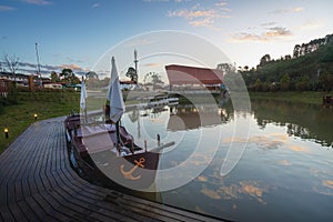 Lake and Pedal Boats at Capivari Park - Campos do Jordao, Sao Paulo, Brazil