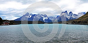 Lake PehoÃÂ© and Cordillera Paine Panoramic View, Chile photo