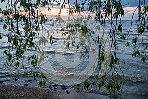 Lake Peipus at sunrise photo
