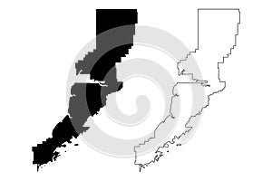 Lake and Peninsula Borough, Alaska Boroughs and census areas in Alaska, United States of America,USA, U.S., US map vector