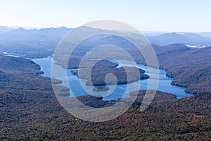 Lake Placid as seen from Whiteface Mountain in the Adirondacks of Upstate NY.