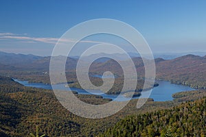 Lake Placid view from top of Whiteface Mountain