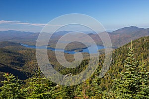 Lake Placid view from top of Whiteface Mountain photo