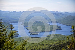 Lake Placid view from top of Whiteface Mountain, New Tork, USA photo