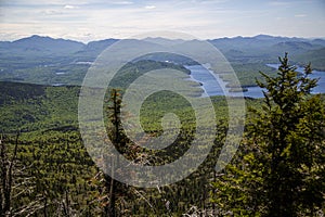 Lake Placid view from top of Whiteface Mountain, New Tork, USA photo