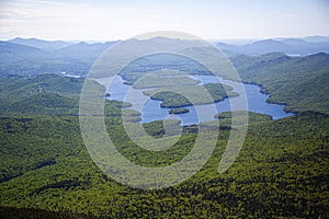 Lake Placid view from top of Whiteface Mountain, New Tork, USA photo