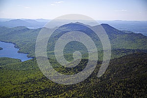 Lake Placid view from top of Whiteface Mountain, New Tork, USA photo