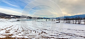 Lake Plastiras winter panorama, Thessaly, Greece