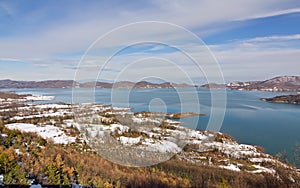 Lake Plastiras winter view, Thessaly, Greece