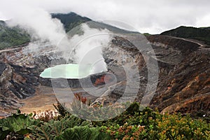 Lake in Poas Volcano crater