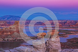 Lake Powell, Arizona, perspective scenery in autumn