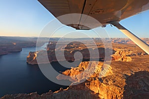 The lake Powell photographed on a sunset