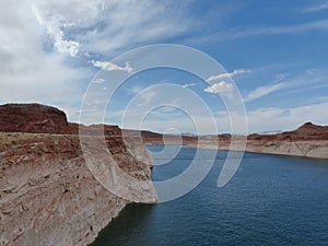 Lake Powell viewed from Glen Canyon Dam - Page - Arizona