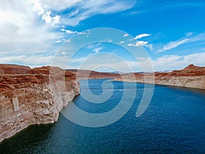 Lake Powell viewed from Glen Canyon Dam - Page - Arizona