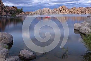 Lake in Prescott Arizona with Storm Clouds