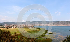 Lake Prespa in Albania in summer