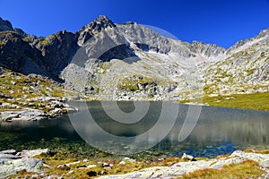 Lake Prostredne Spisske pleso, Vysoke Tatry (Tatra Mountains), Slovakia.