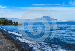 Lake Puyehue and volcano view