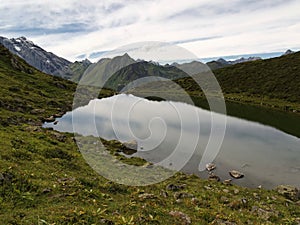 Lake in the Raetikon mountains