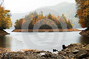 Lake in the rain