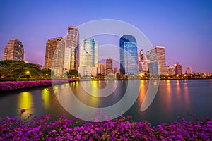 Lake Ratchada in the Benjakitti Park in Bangkok, Thailand