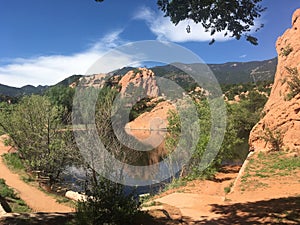 Lake in the redrock canyons Colorado