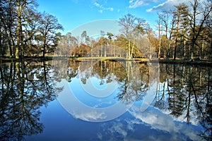 Lake reflecting sky