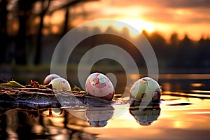 lake reflection easter the reflection of the sky on the lake sur