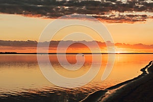 Lake and the reflection of a sunset