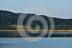 Lake reflection water forest summer fields harvest